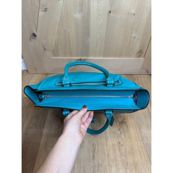 COACH Legacy Leather Tanner Tote 19924, Turquoise Blue XL - Picture 10 of 13